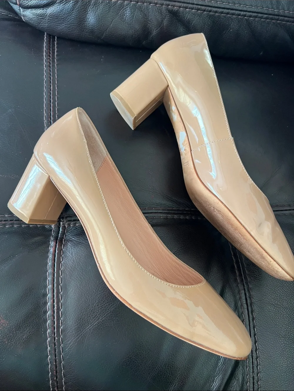 kate spade Nude Patent Leather Round-Toe Flats